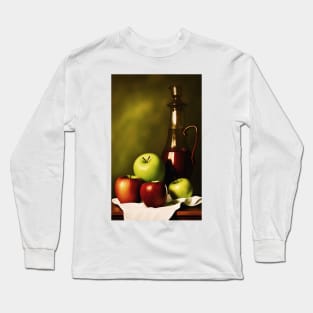 Still Life With Apples And Wine Long Sleeve T-Shirt